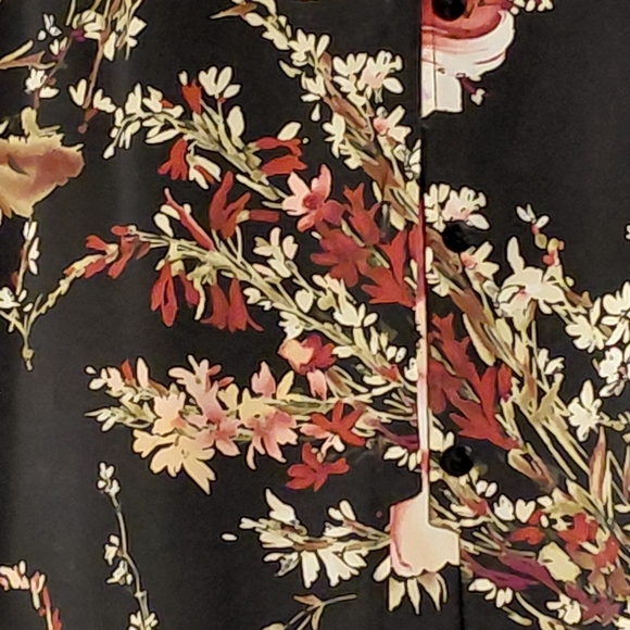 Maggie Sweet XL Floral Black Kimono Medium Petite Pantsuit Set - Picture 5 of 5